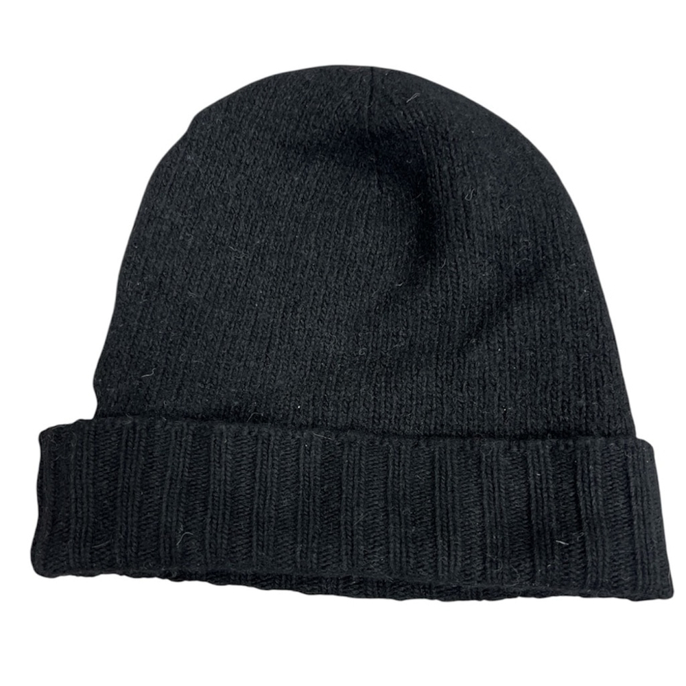 Simons Importation D'Italie black wool silk Angora blend winter hat beanie